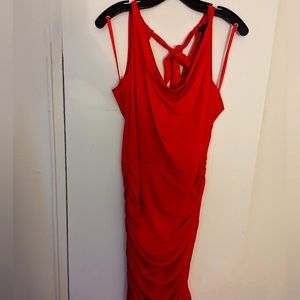 Red BCBG dress
